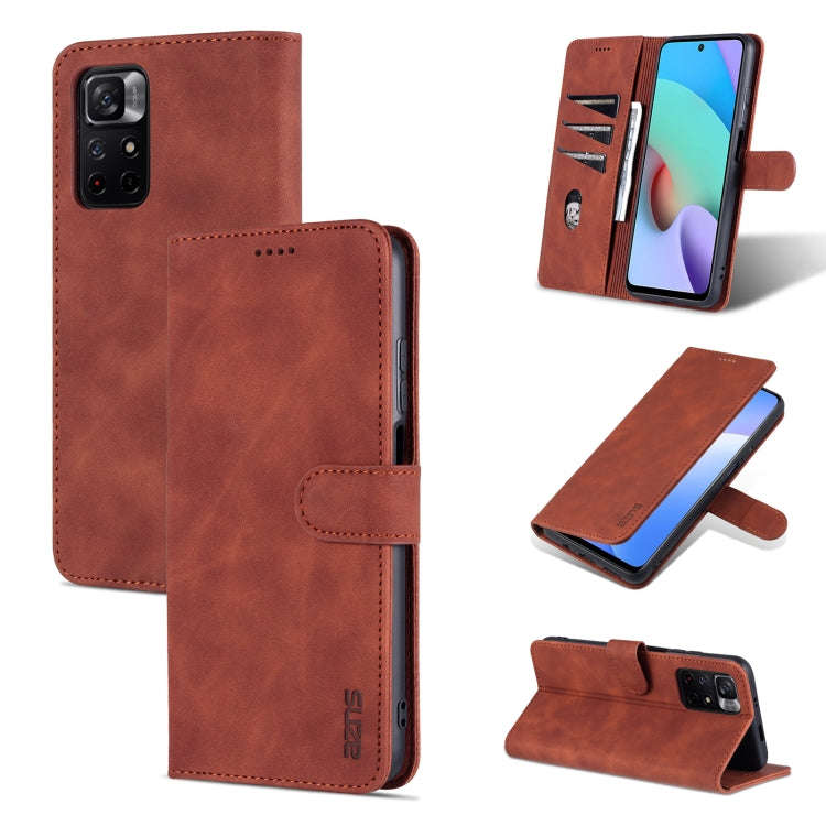 AZNS Skin Feel Calf Texture Horizontal Flip Leather Phone Case with Card Slots & Holder & Wallet,...