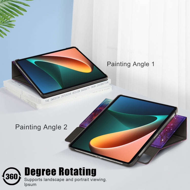 Painted 360 Degrees Rotation Tablet Leather Case with Holder, For Xiaomi Mi Pad 5 Pro 11 inch