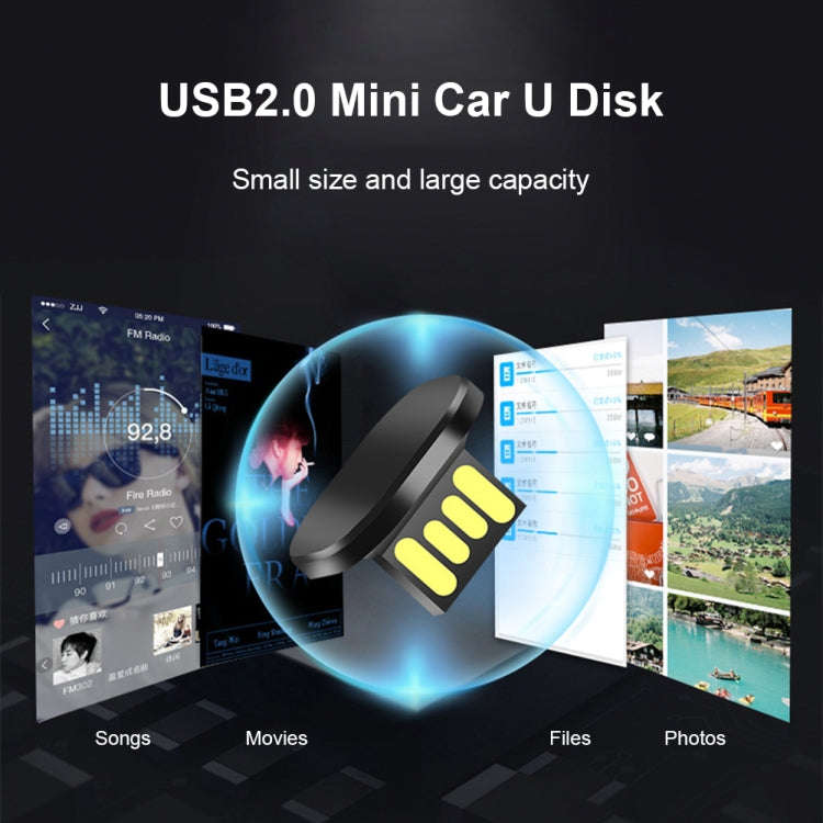 Car USB Interface Mini Metal U Disk, 16GB, 32GB, 64GB