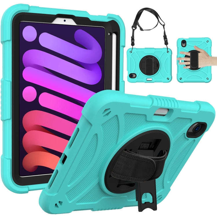 PC Hybrid Silicone Tablet Case with Holder & Hand Strap & Shoulder Strap, For iPad mini 6 / mini ...
