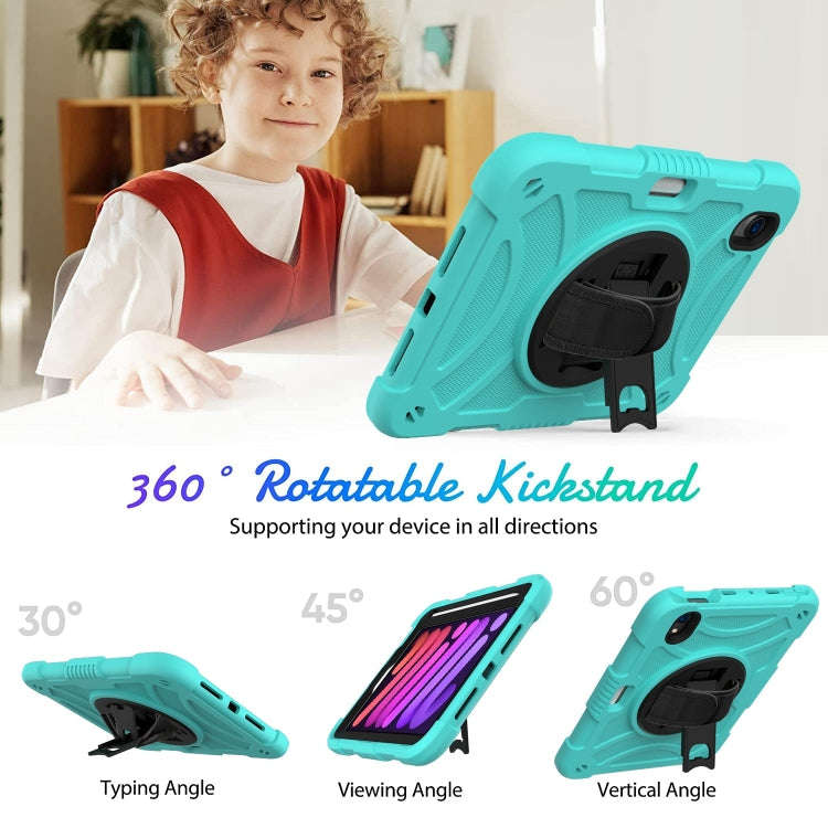 PC Hybrid Silicone Tablet Case with Holder & Hand Strap & Shoulder Strap, For iPad mini 6 / mini ...
