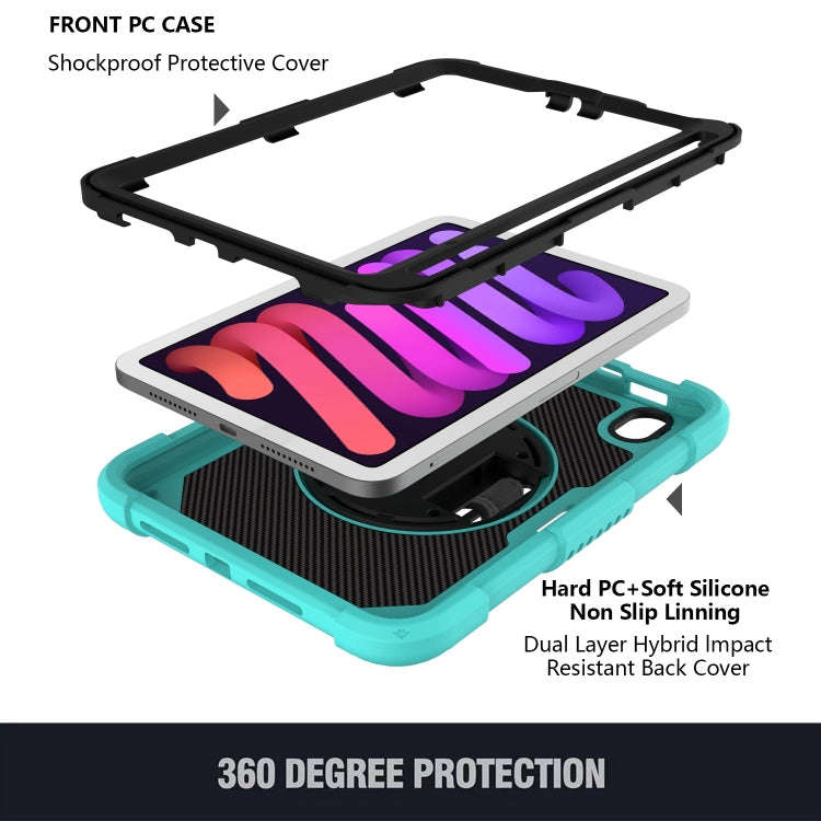 PC Hybrid Silicone Tablet Case with Holder & Hand Strap & Shoulder Strap, For iPad mini 6 / mini ...