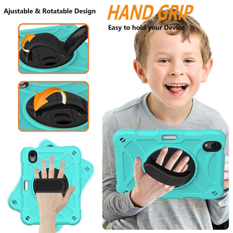 PC Hybrid Silicone Tablet Case with Holder & Hand Strap & Shoulder Strap, For iPad mini 6 / mini ...