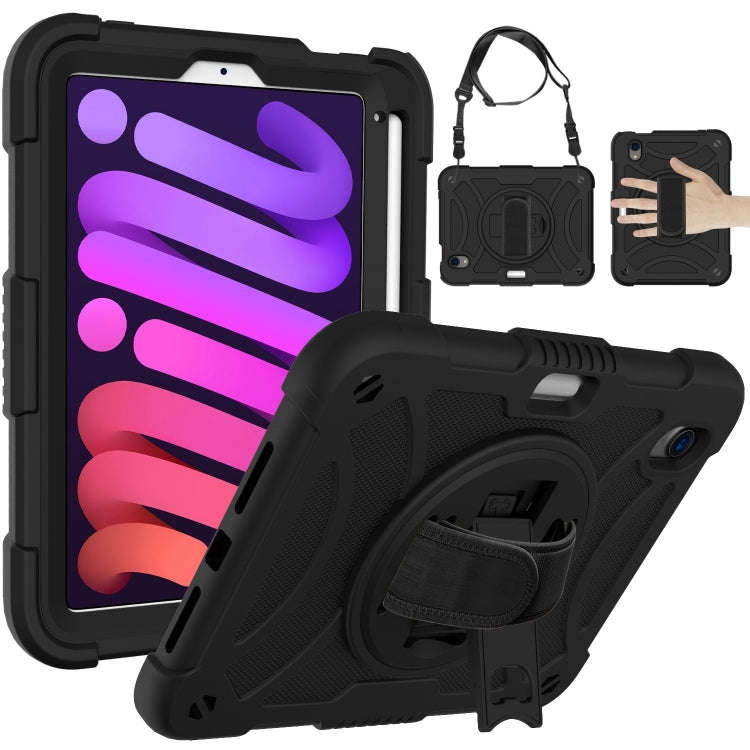 PC Hybrid Silicone Tablet Case with Holder & Hand Strap & Shoulder Strap, For iPad mini 6 / mini ...