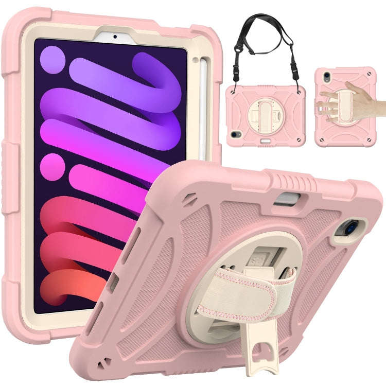 PC Hybrid Silicone Tablet Case with Holder & Hand Strap & Shoulder Strap, For iPad mini 6 / mini ...