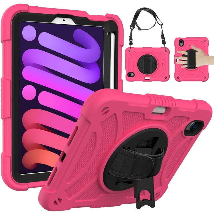 PC Hybrid Silicone Tablet Case with Holder & Hand Strap & Shoulder Strap, For iPad mini 6 / mini ...