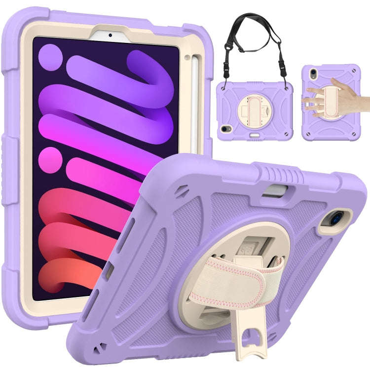 PC Hybrid Silicone Tablet Case with Holder & Hand Strap & Shoulder Strap, For iPad mini 6 / mini ...