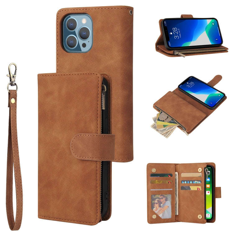 Multifunctional Phone Leather Case with Card Slot & Holder & Zipper Wallet & Photo Frame, For iPh...