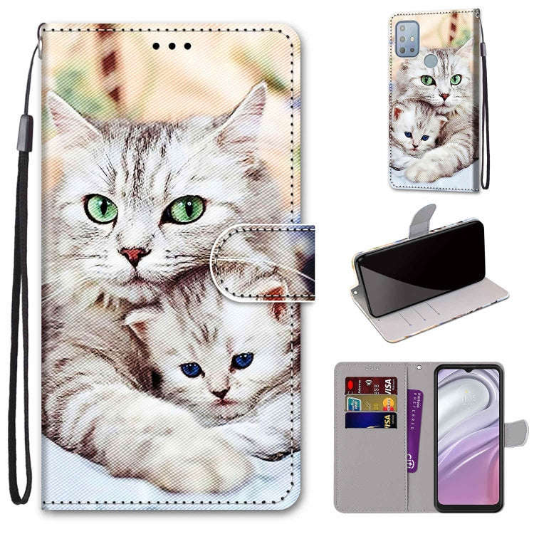 Coloured Drawing Cross Texture Horizontal Flip PU Phone Leather Case with Holder & Card Slots & W...