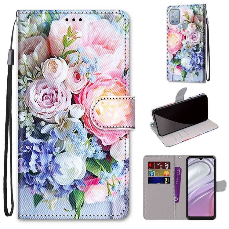 Coloured Drawing Cross Texture Horizontal Flip PU Phone Leather Case with Holder & Card Slots & W...