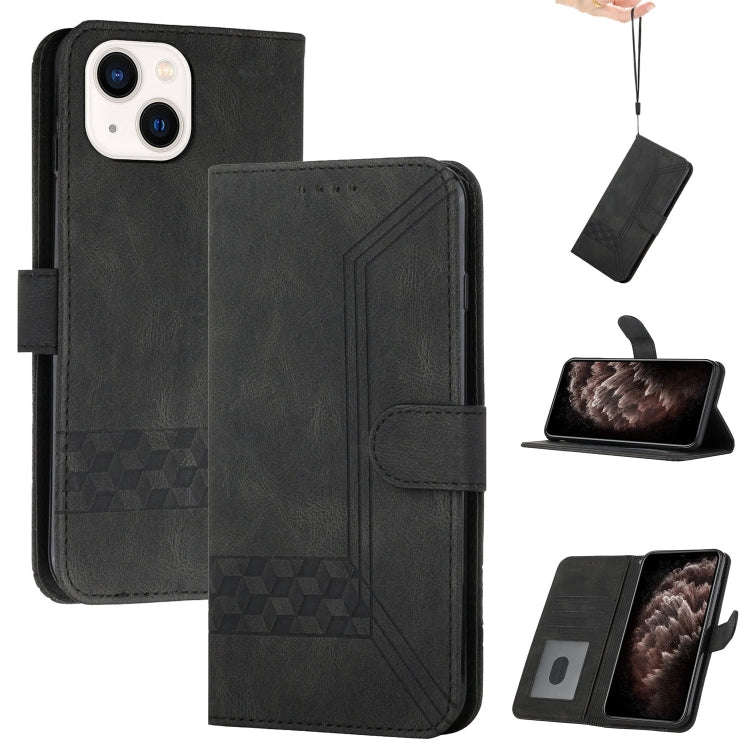 Cubic Skin Feel Flip Leather Phone Case, For iPhone 13 mini, For iPhone 13, For iPhone 13 Pro, Fo...