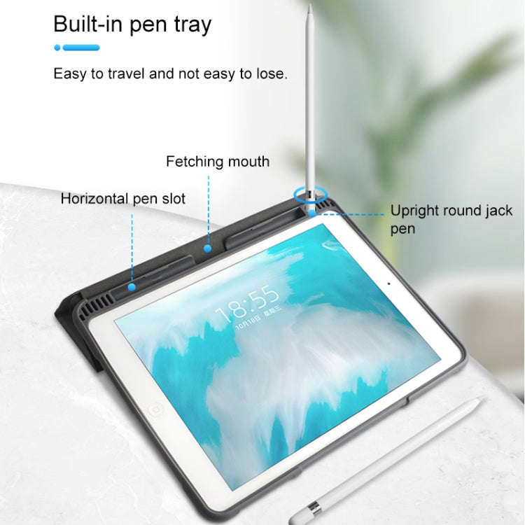 Mutural Horizontal Flip PC + TPU + PU Leather Case with Holder & Pen Slot, For iPad 10.2, For iPa...