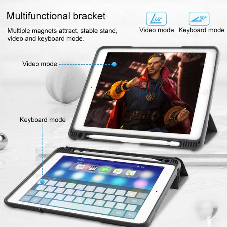 Mutural Horizontal Flip PC + TPU + PU Leather Case with Holder & Pen Slot, For iPad 10.2, For iPa...