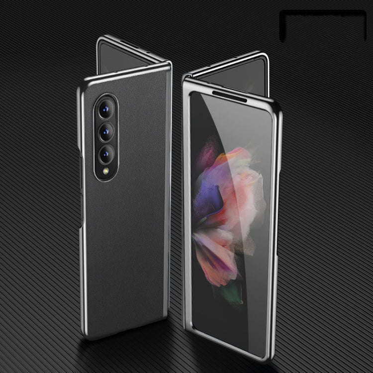 Plating Leather Phone Case, For Samsung Galaxy Z Fold3 5G