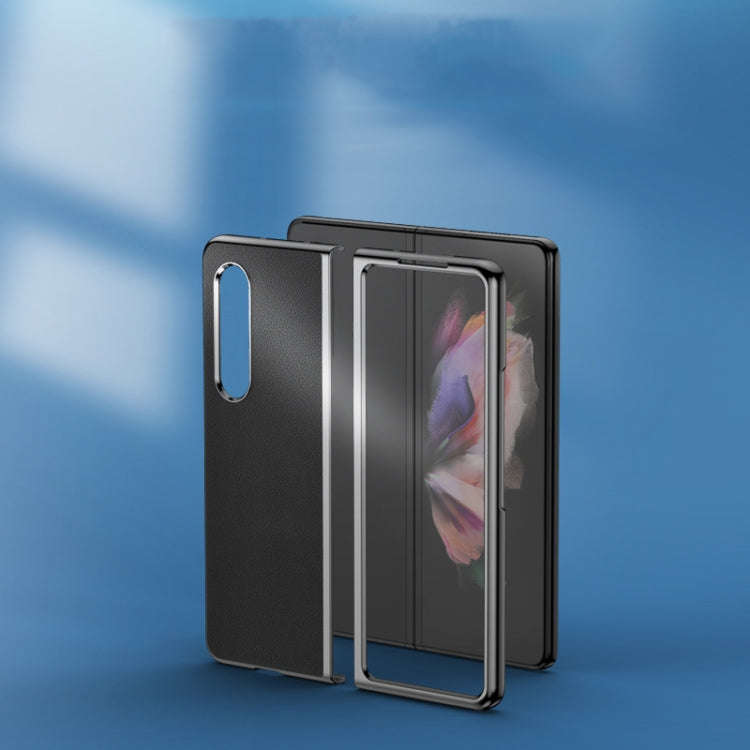Plating Leather Phone Case, For Samsung Galaxy Z Fold3 5G