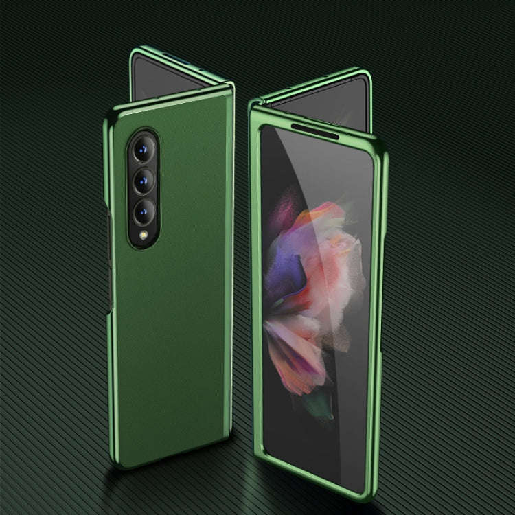 Plating Leather Phone Case, For Samsung Galaxy Z Fold3 5G