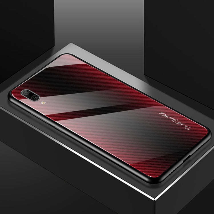 Texture Gradient Glass Protective Case, For Huawei Enjoy 9 Plus / Y9 2019, For Huawei Enjoy 9s, F...