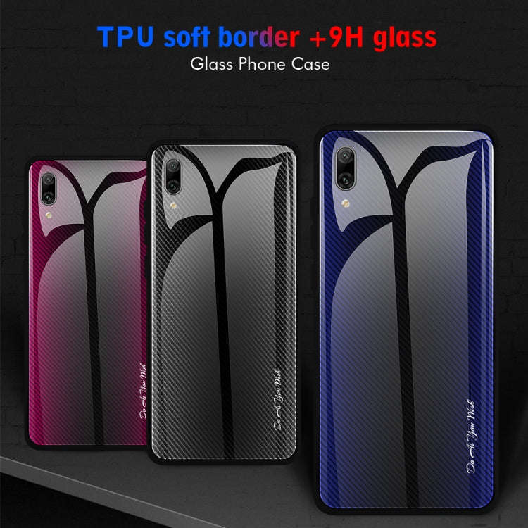 Texture Gradient Glass Protective Case, For Huawei Enjoy 9 Plus / Y9 2019, For Huawei Enjoy 9s, F...