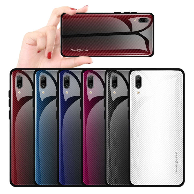 Texture Gradient Glass Protective Case, For Huawei Enjoy 9 Plus / Y9 2019, For Huawei Enjoy 9s, F...