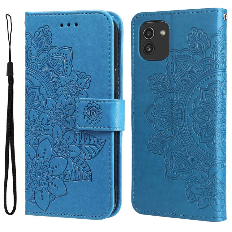 7-petal Flowers Embossing Pattern Horizontal Flip CasePhone Case, For Motorola Moto E20 / E30 / E...