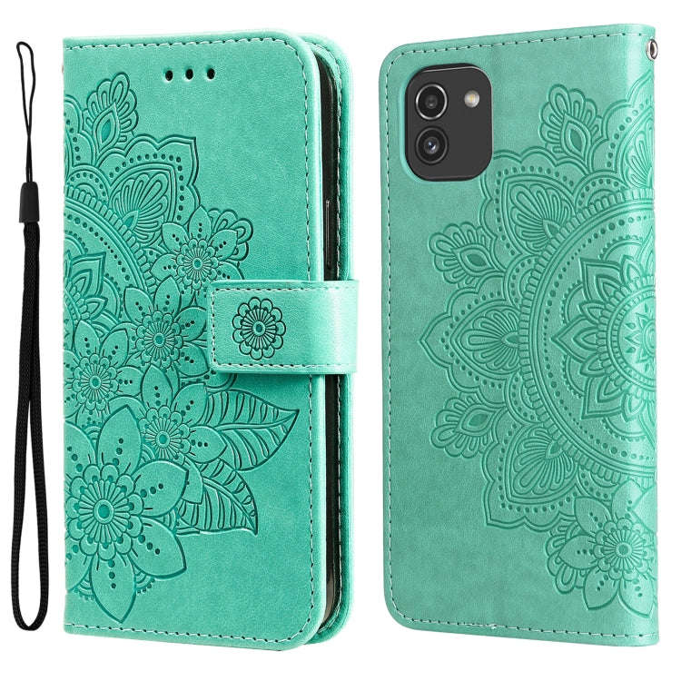 7-petal Flowers Embossing Pattern Horizontal Flip CasePhone Case, For Motorola Moto E20 / E30 / E...