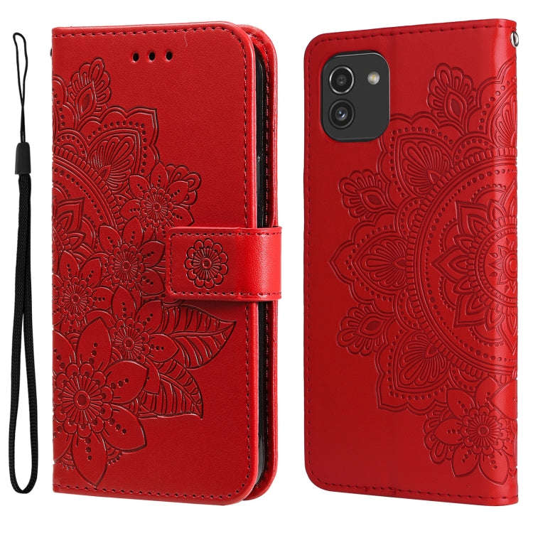 7-petal Flowers Embossing Pattern Horizontal Flip CasePhone Case, For Motorola Moto E20 / E30 / E...