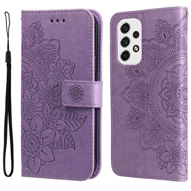 7-petal Flowers Embossing Pattern Horizontal Flip CasePhone Case, For Motorola Moto E20 / E30 / E...