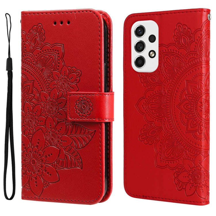 7-petal Flowers Embossing Pattern Horizontal Flip CasePhone Case, For Motorola Moto E20 / E30 / E...