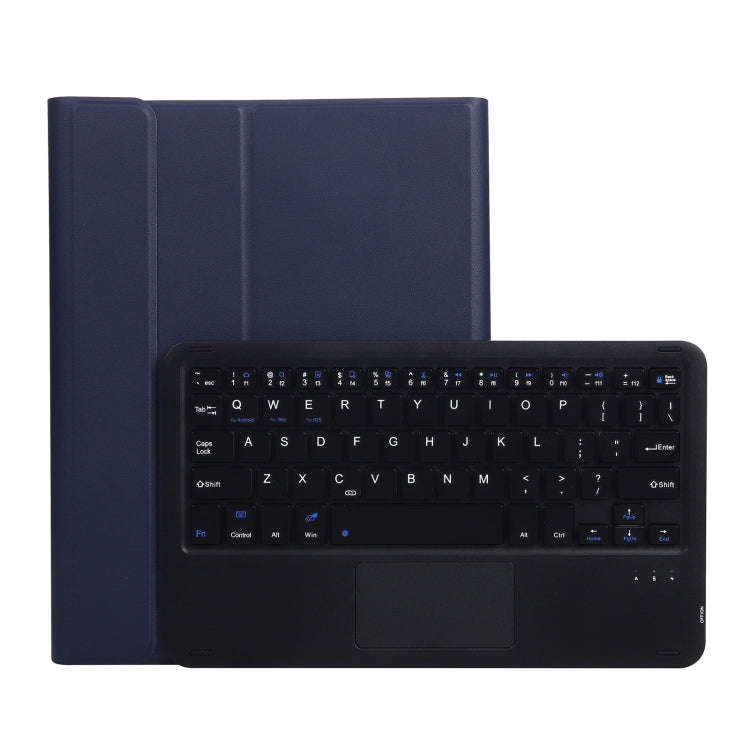 A07B-A Lambskin Texture Square Keycap Bluetooth Keyboard Leather Case with Touch Control For iPad...
