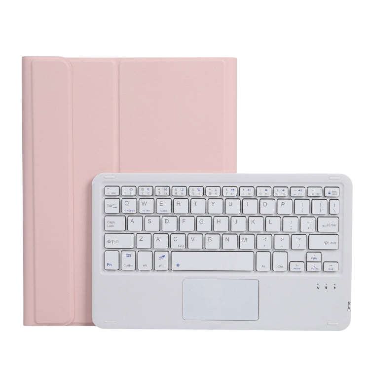 A07B-A Lambskin Texture Square Keycap Bluetooth Keyboard Leather Case with Touch Control For iPad...