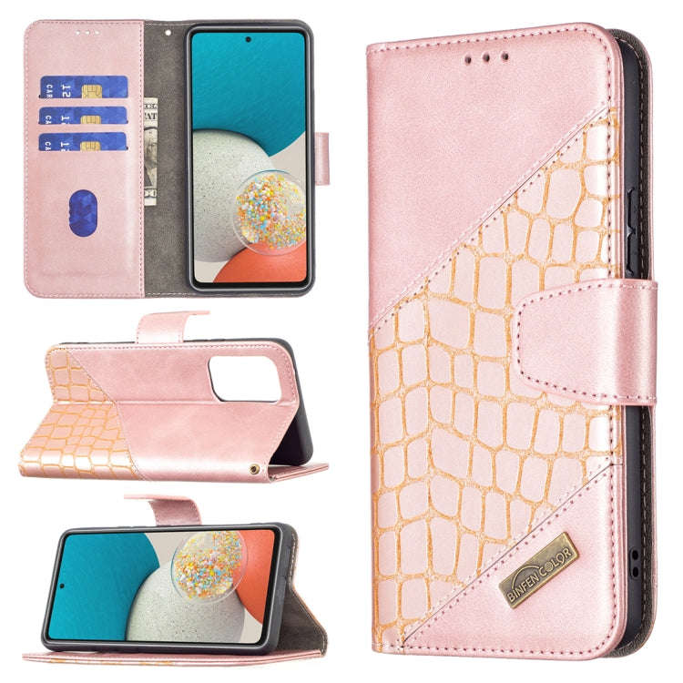 Matching Color Crocodile Texture PU Leather Phone Case, For Samsung Galaxy A53 5G