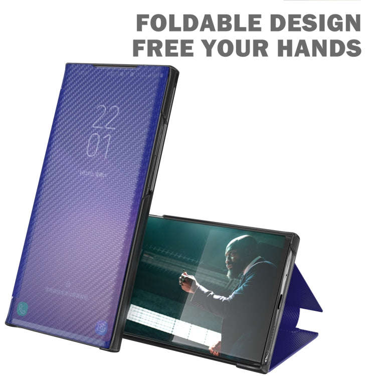 Carbon Fiber View Time Leather Phone Case, For Xiaomi Redmi Note 11 Pro 5G