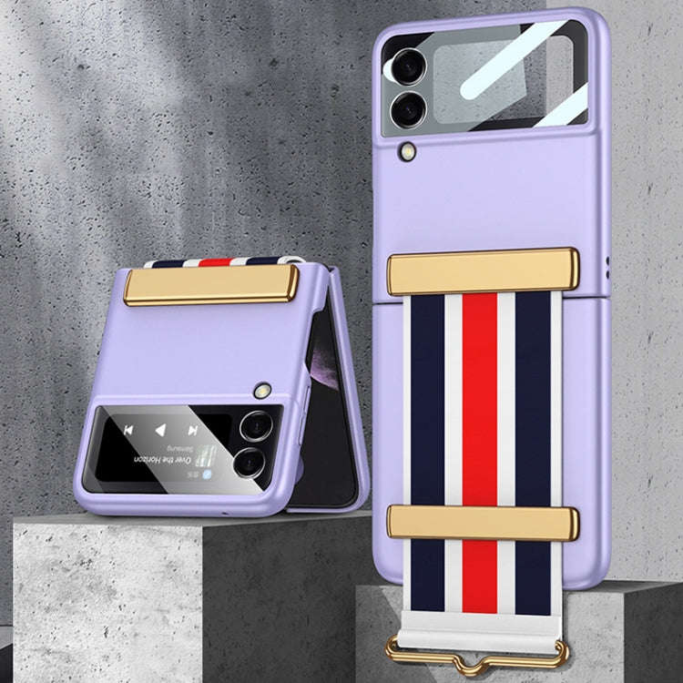 GKK Ultra-thin Full Coverage Phone Flip Case with Color Wristband, For Samsung Galaxy Z Flip3 5G