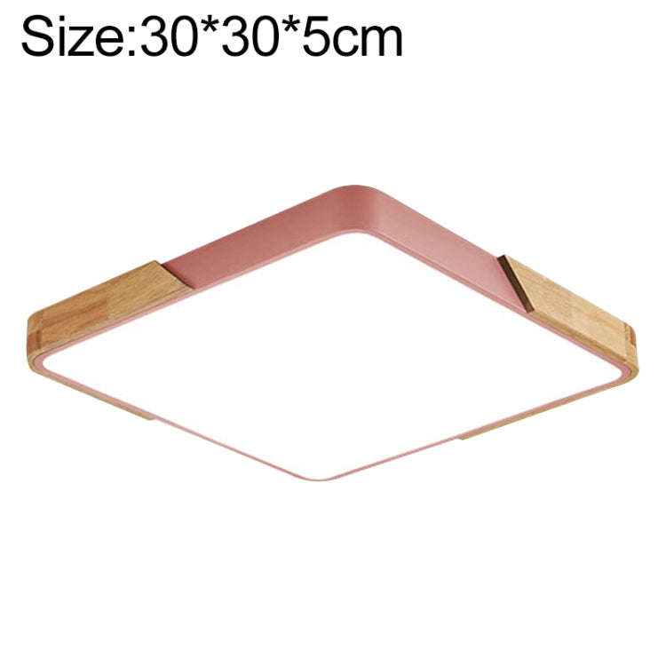 Wood Macaron LED Square Ceiling Lamp, White Light, 30cm, 40cm, 50cm, 60cm