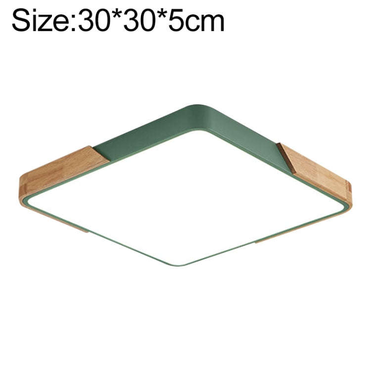 Wood Macaron LED Square Ceiling Lamp, White Light, 30cm, 40cm, 50cm, 60cm