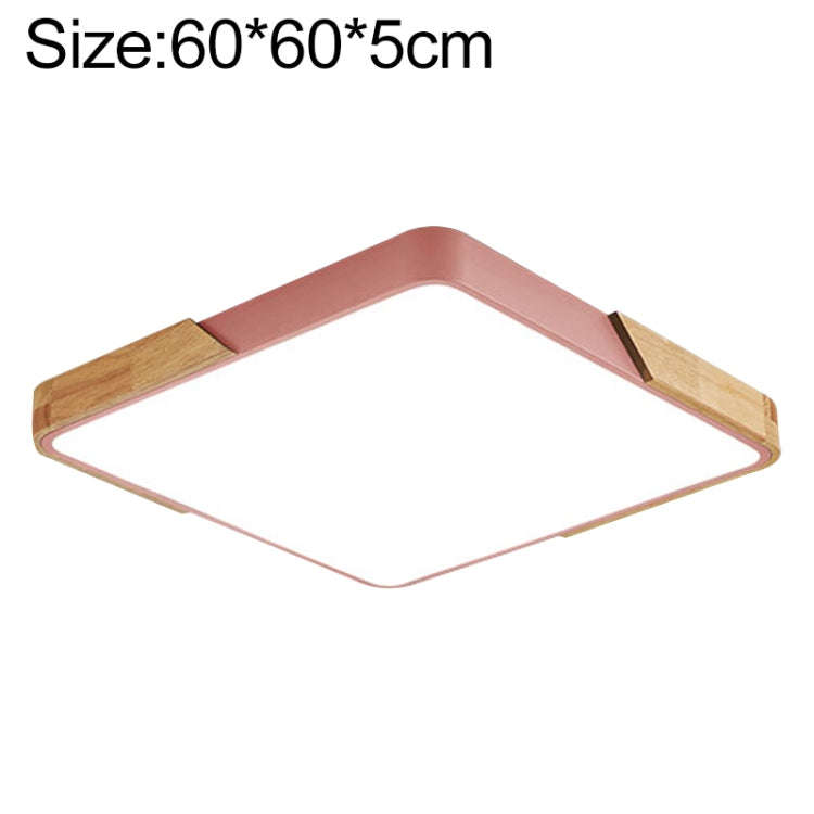 Wood Macaron LED Square Ceiling Lamp, White Light, 30cm, 40cm, 50cm, 60cm