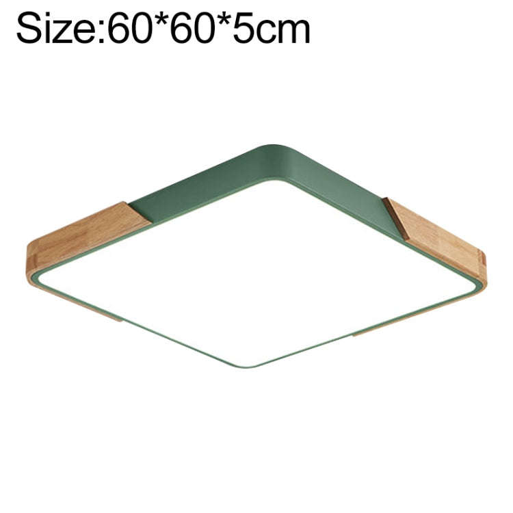Wood Macaron LED Square Ceiling Lamp, White Light, 30cm, 40cm, 50cm, 60cm