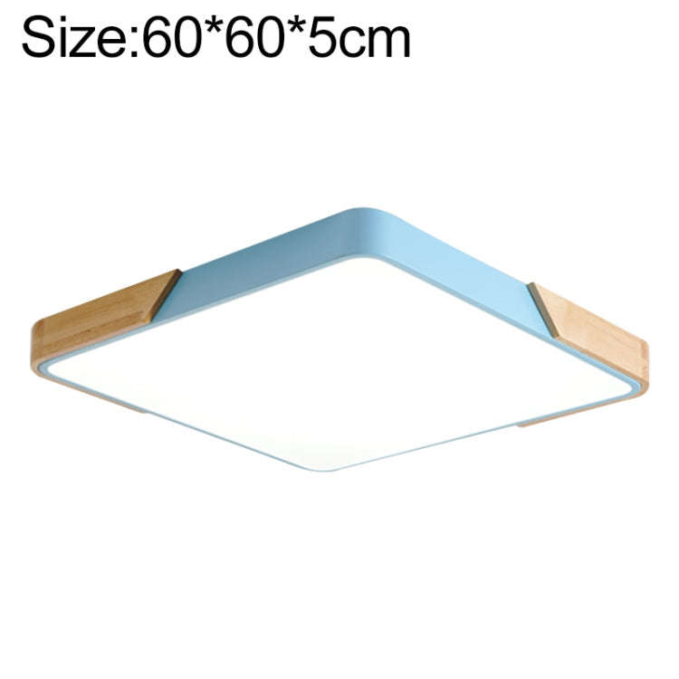 Wood Macaron LED Square Ceiling Lamp, White Light, 30cm, 40cm, 50cm, 60cm