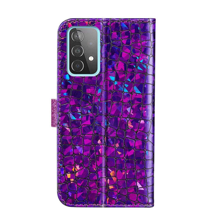 Laser Glitter Powder Matching Crocodile Texture Leather Case, For Samsung Galaxy A33 5G, For Sams...