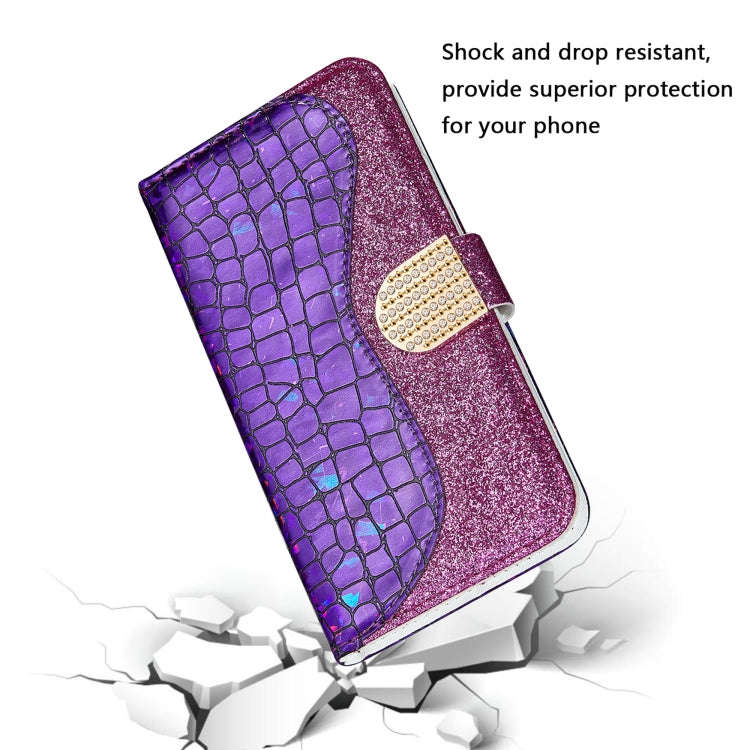 Laser Glitter Powder Matching Crocodile Texture Leather Case, For Samsung Galaxy A33 5G, For Sams...