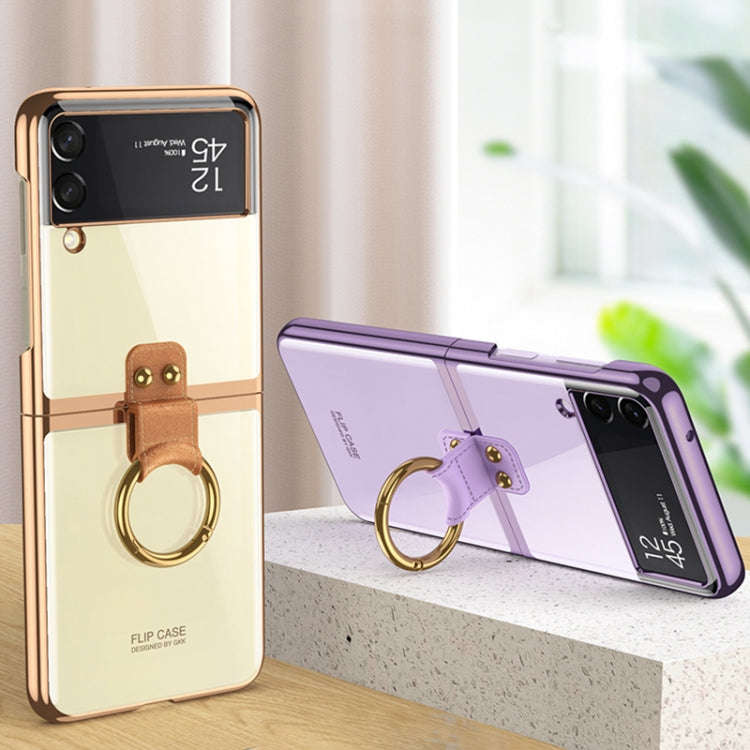 GKK Phantom Electroplating Phone Case with Ring, For Samsung Galaxy Z Flip3 5G