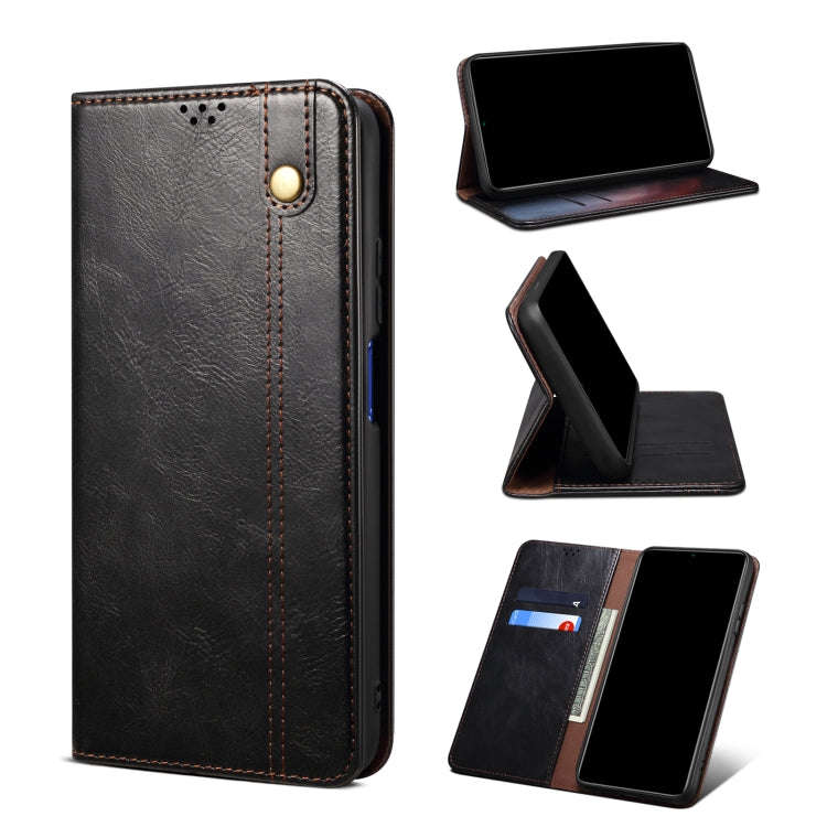 Simple Wax Crazy Horse Texture Leather Phone Case, For OPPO Reno7 5G, For OPPO Reno7 Pro 5G, For ...