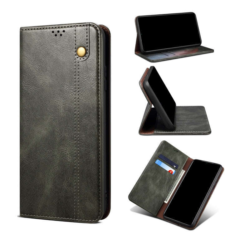 Simple Wax Crazy Horse Texture Leather Phone Case, For OPPO Reno7 5G, For OPPO Reno7 Pro 5G, For ...