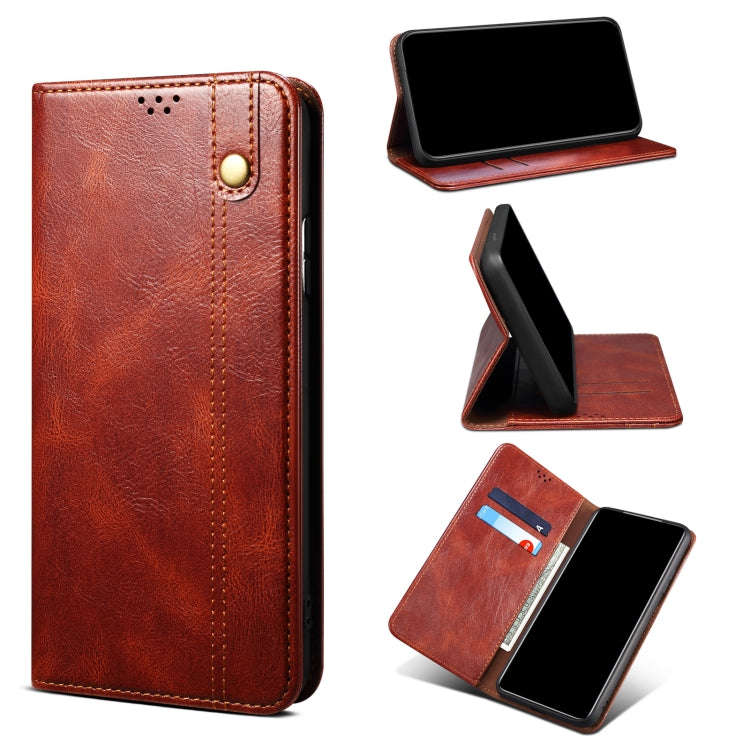 Simple Wax Crazy Horse Texture Leather Phone Case, For OPPO Reno7 5G, For OPPO Reno7 Pro 5G, For ...