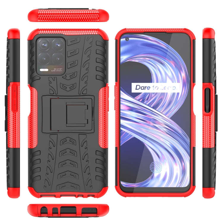 Tire Texture TPU + PC Phone Case with Holder, For OPPO Realme 8i, For Xiaomi Redmi Note 11 Pro (C...