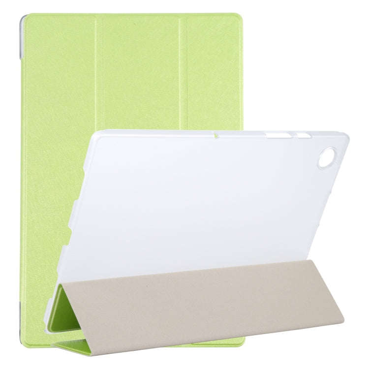 Silk Texture 3-fold Leather Tablet Case, For Samsung Galaxy Tab A8 10.5 2021 X200 / X205