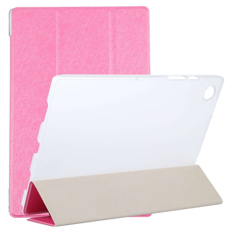 Silk Texture 3-fold Leather Tablet Case, For Samsung Galaxy Tab A8 10.5 2021 X200 / X205