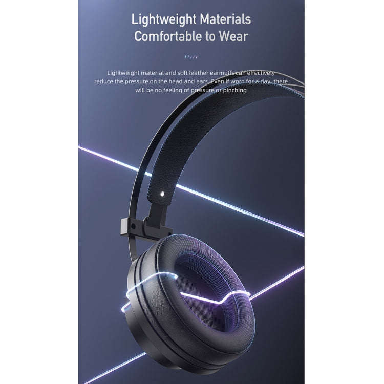 awei GM-2 USB + 3.5mm Ambient Light Gaming Wired Headset with Microphone, GM-2