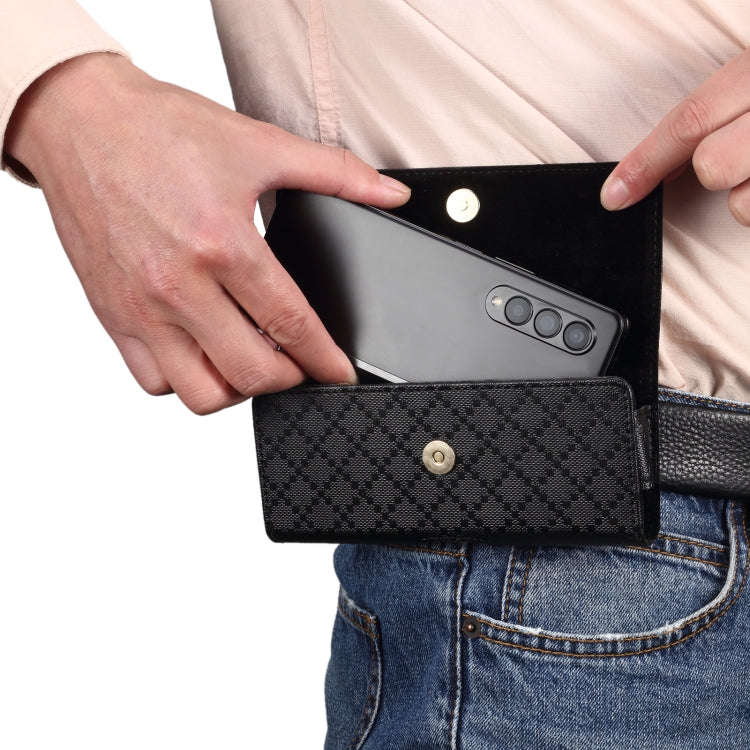 Checkered Texture Waist Hanging Phone Case, For Samsung Galaxy Z Fold3 5G