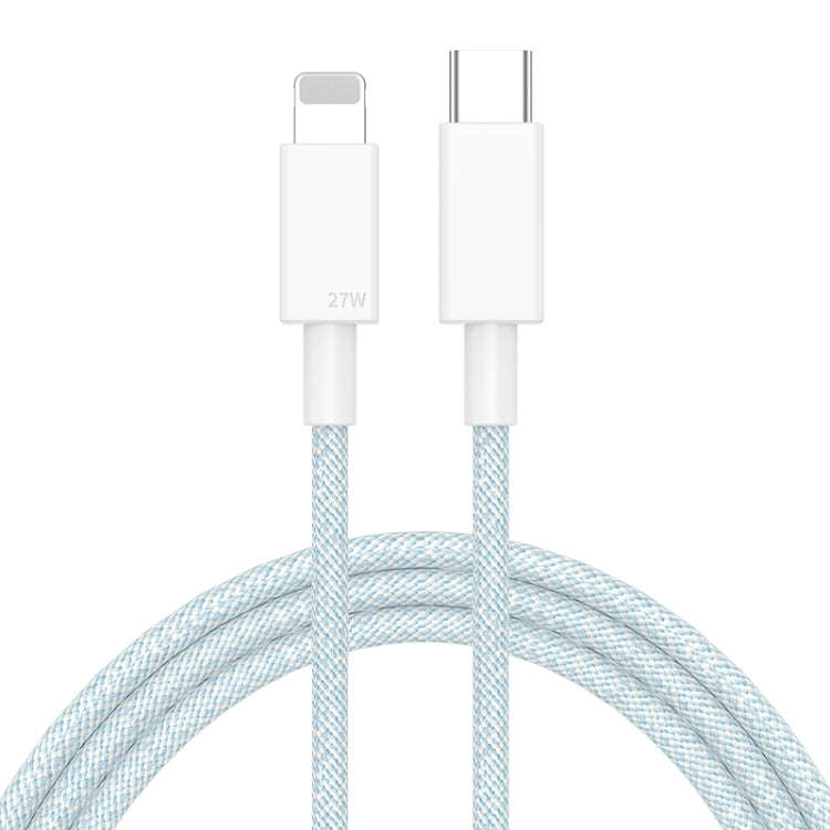 27W PD USB-C / Type-C to 8 Pin Fast Charging Braided Data Cable, Cable Length: 1m, 27W